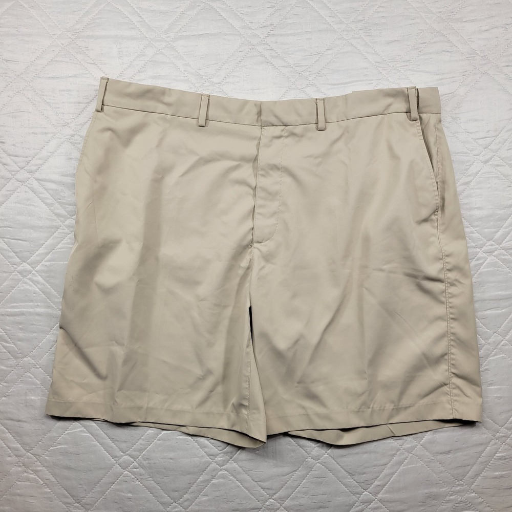 John Blair Adjust-A-Band Tan flat front shorts size 44